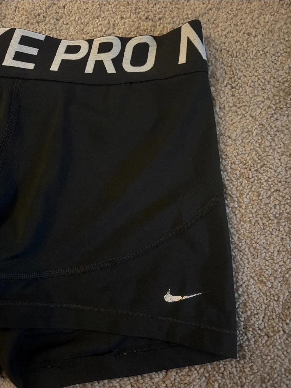 Nike Black Compression Training Shorts with White Branding
